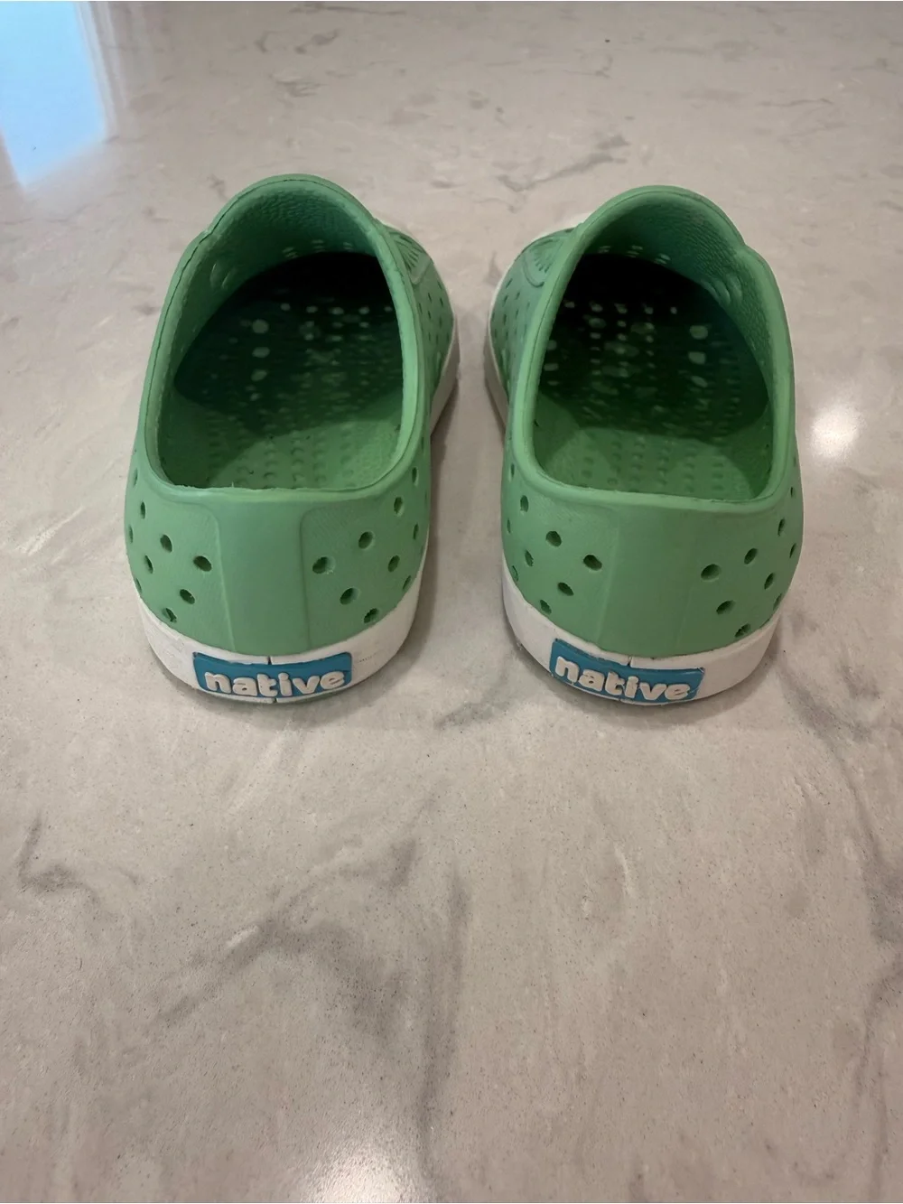 Native Kids Water Shoes — Mint Green with White Toe